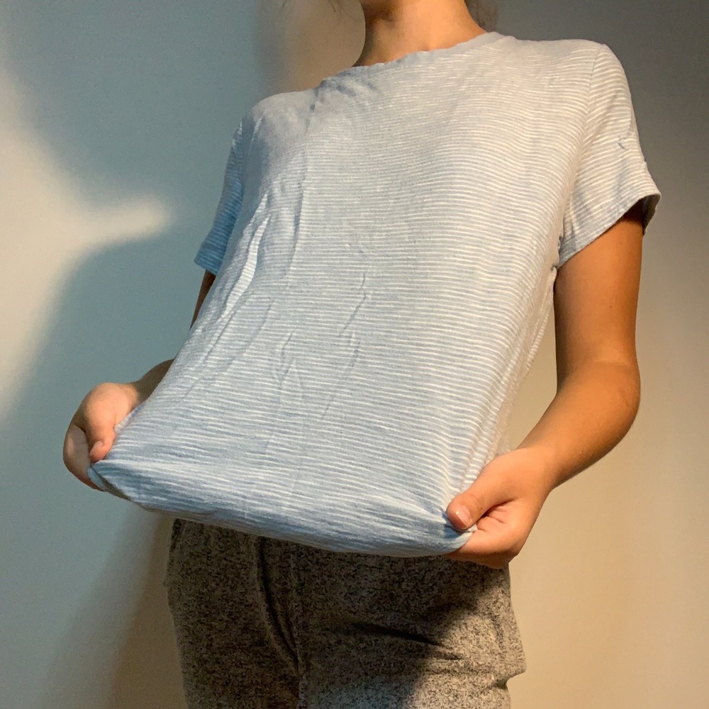 Blue/white striped t-shirt from Old Navy